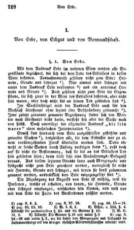 I. Von Erbe, von Erbgut und von Vormunschaft.