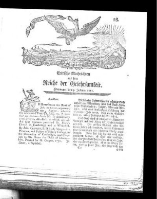 Julius, 1751. Acht und zwanzigstes Stück