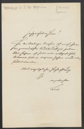 Brief an Friedrich Wilhelm Jähns : 1878