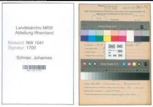 Entnazifizierung Johannes Schnier , geb. 03.08.1891 (Lehrer)