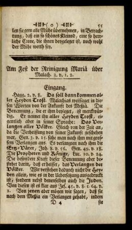 Am Fest der Reinigung Mariä über Malach. 3. v. 1. 2.
