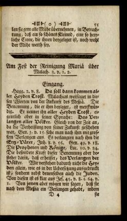 Am Fest der Reinigung Mariä über Malach. 3. v. 1. 2.