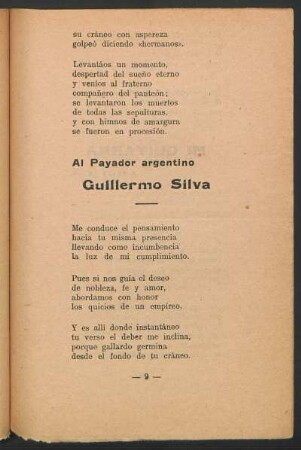 Al Payador argentino Guillermo Silva