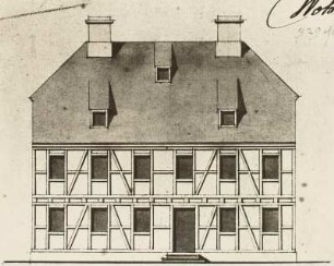Dresden-Löbtau, Pulvermühle, Arbeiterwohnhaus, Aufrisszeichnung