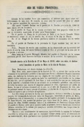 Oro de varias provincias
