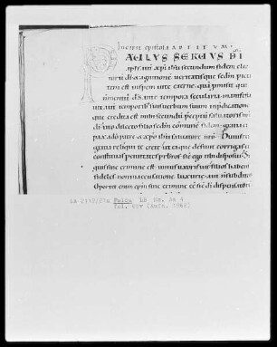 Paulusbriefe — Initiale P(aulus servus), Folio 65verso