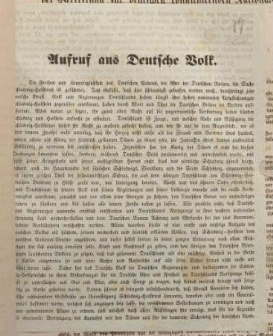 Aufruf ans Deutsche Volk.