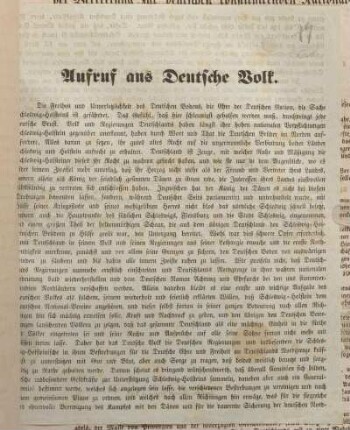 Aufruf ans Deutsche Volk.