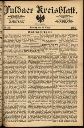 Ausgabe vom Dienstag, den 25. August 1896.