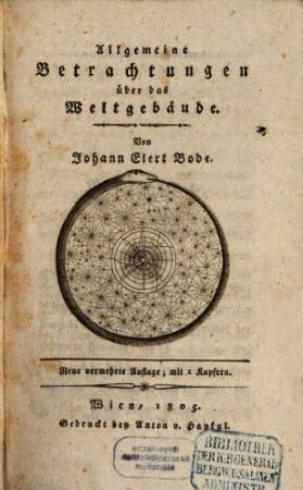 Allgemeine Betrachtungen über das Weltgebäude