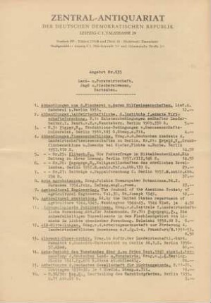 Nr. 635: Land- und Forstwirtschaft, Jagd u. Fischereiwesen, Gartenbau