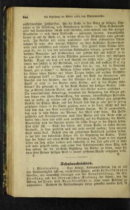Schulnachrichten : Württemberg