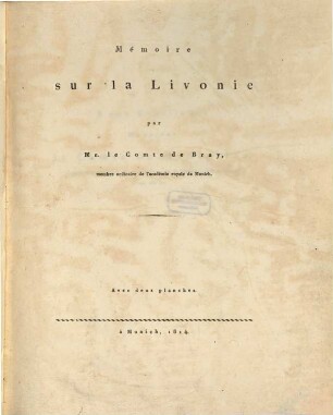 Mémoire sur la Livonie