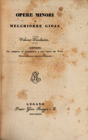 Opere minori, 12