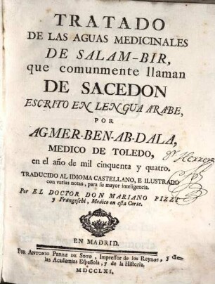 Tratado de las aguas medicinales de Salam-Bir