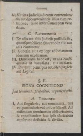 §. II. Signa Cognitionis