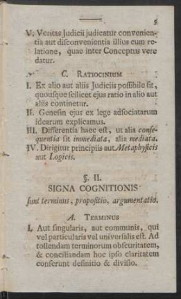 §. II. Signa Cognitionis