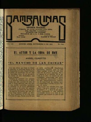 El rancho de las chinas : cuento campero en un acto