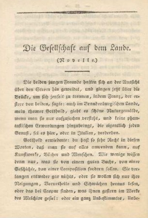 Die Gesellschaft auf dem Lande (Novelle)