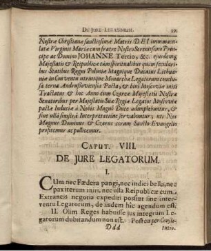 Caput VIII. De Iure Legatorum