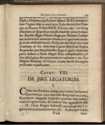 Caput VIII. De Iure Legatorum