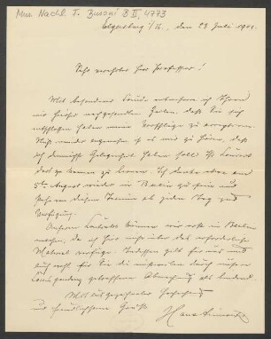 Brief an Ferruccio Busoni : 23.07.1903
