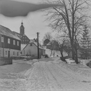 Sohland im Winter : Sohland. Ortsteilansicht mit Kirche. Winteraufnahme