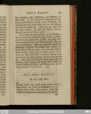 Das achte Kapitel, bis zum 25sten Vers.