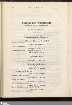Nachtrag zur Mitgliederliste
