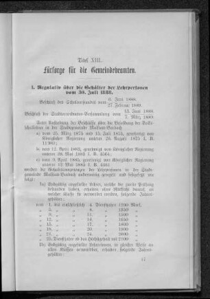 Titel XIII. Fürsorge für die Gemeindebeamten.