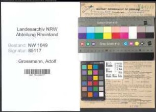 Entnazifizierung Adolf Grossmann , geb. 01.04.1886 (Kaufmann)