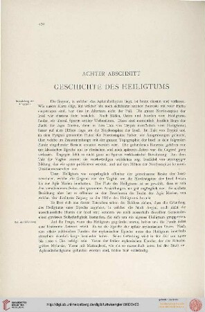 8. Abschnitt: Geschichte des Heiligtums
