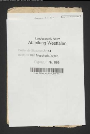 Bemühungen des Heinrich von Meschede, Domkantor zu Paderborn, um die Propstei