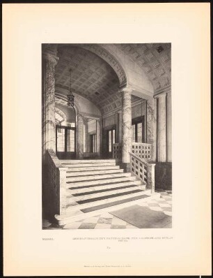 Nationalbank für Deutschland, Berlin: Ansicht des Vestibüls (aus: Alfred Messel, 1912)