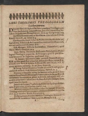 Libri Theologici Theologorum Lutheranorum.