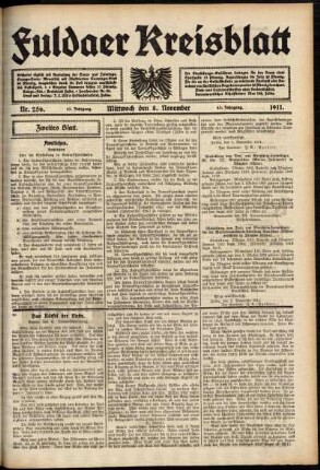 Zweite Ausgabe vom Mittwoch, den 08. November 1911.