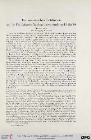 Die nassauischen Petitionen an die Frankfurter Nationalversammlung 1848/49