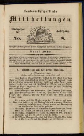 Siebzehnter Jahrgang. No. 8.