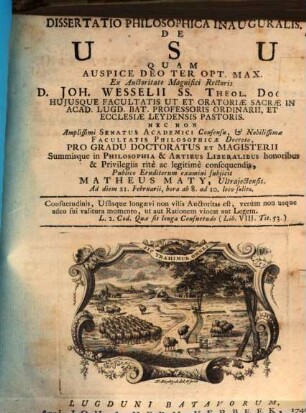 Diss. philos. inaug. de usu