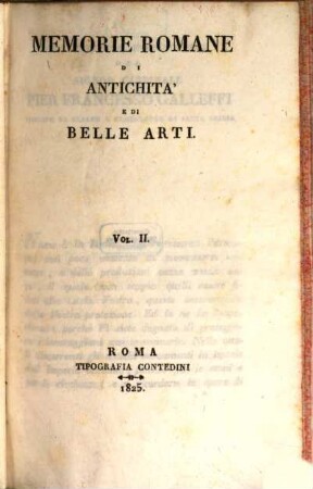 Memorie romane di antichità e di belle arti. 2. 1825