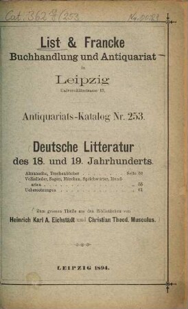 Lager-Verzeichnis. 253. 1894