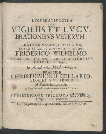Lucubratiuncula De Vigiliis Et Lucubrationibus Veterum