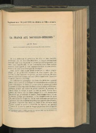 La France Aux Nouvelles-Hébrides.