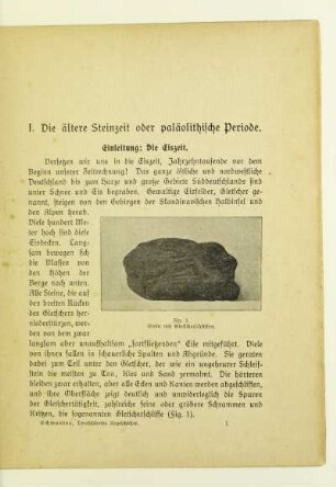 I. Die ältere Steinzeit oder paläolithische Periode