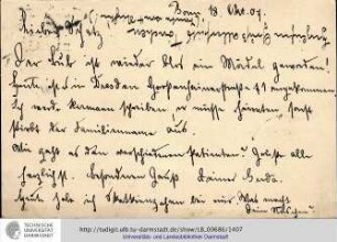 Postkarte vom 18.10.1907