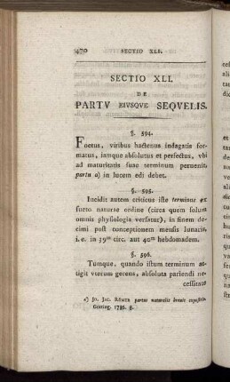 Sectio XLI. De Partu eiusque Sequelis