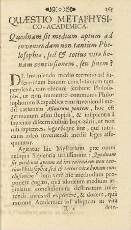 Quaestio Metaphysico-Academica.