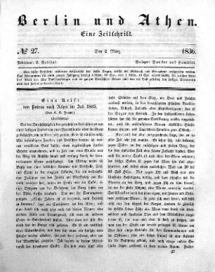 1836,27: No. 27