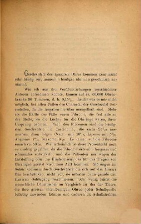 Casuistik zu den Tumoren des äusseren Ohres