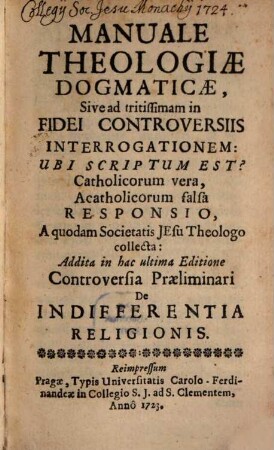 Manuale Theologiae Dogm.